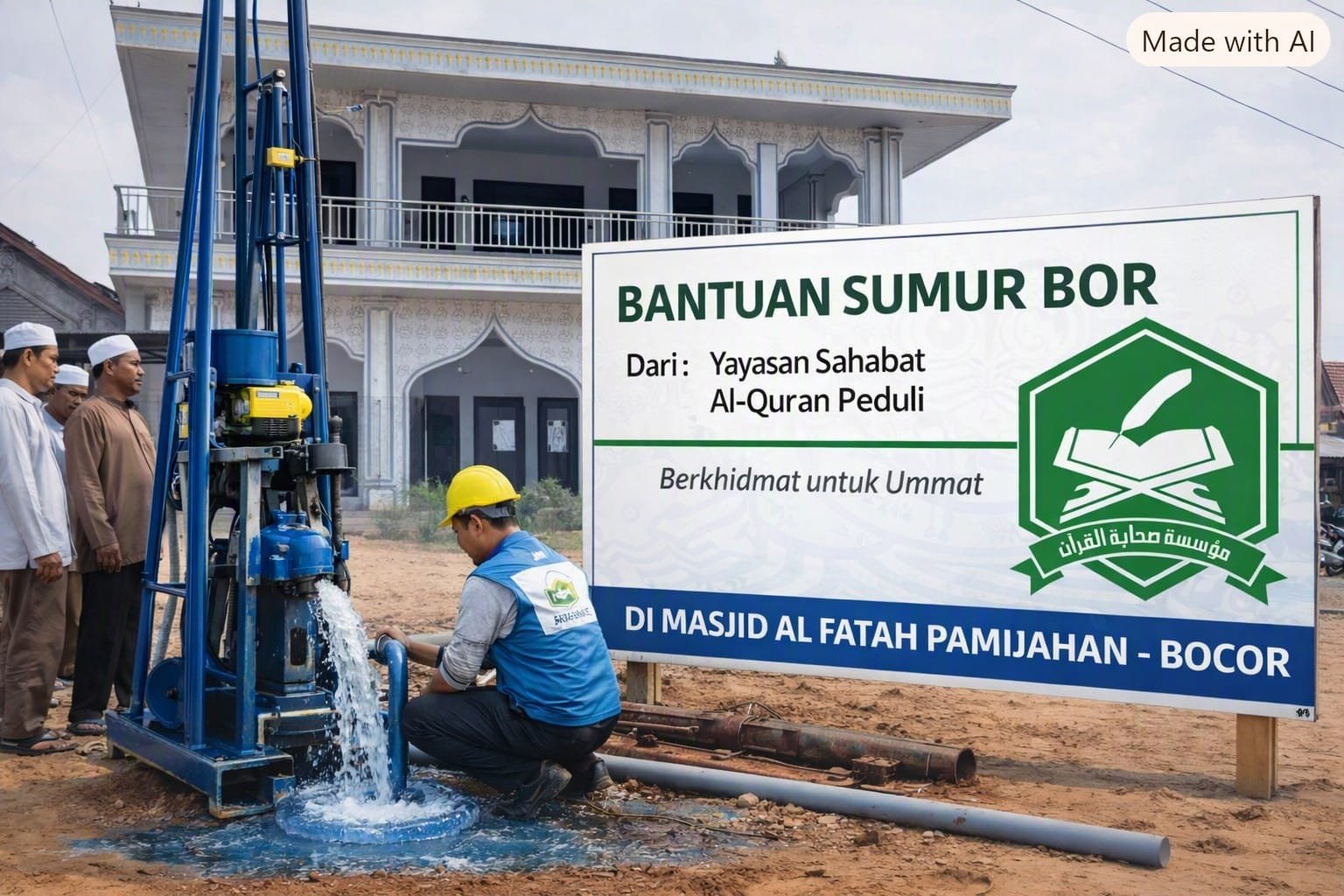 Bantuan Sumur Bor : Yayasan Sahabat Al-Quran Peduli Berkhidmat untuk Ummat